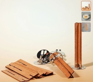 10 Stoppini a Croce di 13 cm in legno intrecciato per candele