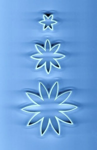Margherite. 3 Stampi in plastica per decorazioni dolci
