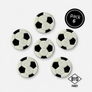 Set di 6 decorazioni a tema Pallone di Calcio in zucchero. PME