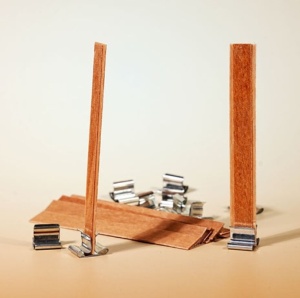 10 Stoppini piatti e doppi di altezza 16 cm in legno per candele