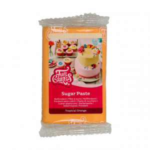 Arancione Tropical. Pasta di zucchero FunCakes. 250 gr. Kosher e senza Glutine