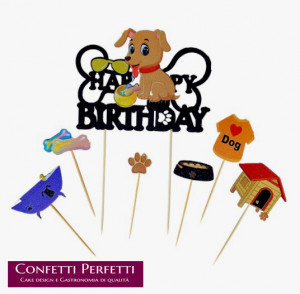 Cane  Buon Compleanno Cake Topper