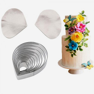 Grande Petalo Rosa 8,5 cm. 10 Cutter Stampi in silicone