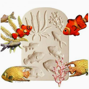 Mare. Pesci Corallo e Alghe. Stampo silicone