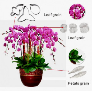 Orchidea Set completo di 8 Venatori in silicone + 3 Cutter in metallo