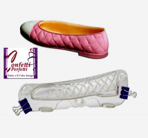 Scarpa Ballerina. Doppio Stampo 3/D per Cioccolato in policarbonato rigido