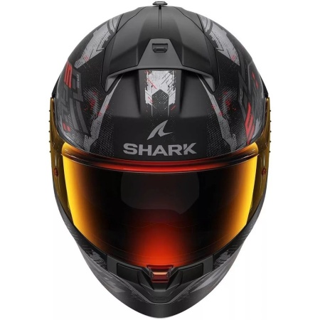 CASCO MOTO INTEGRALE SHARK RIDILL 2 MOLOKAI NERO ROSSO DOPPIA VISIERA