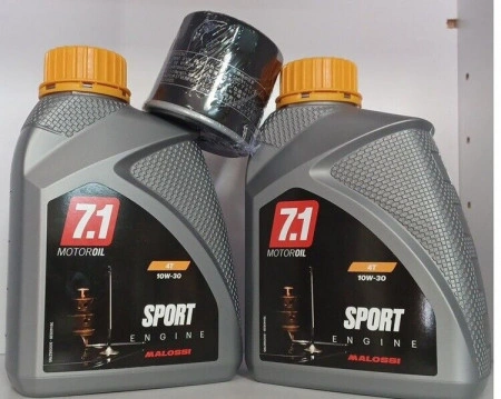 TAGLIANDO 2 LT OLIO MALOSSI 7.1 10W30 + FILTRO HONDA FORZA SH 300 / FORZA SH 350 - Img 1