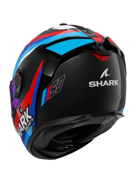 SHARK CASCO SPARTAN GT PRO CARBON GUINTOLI Carbon Blue Red - Img 3