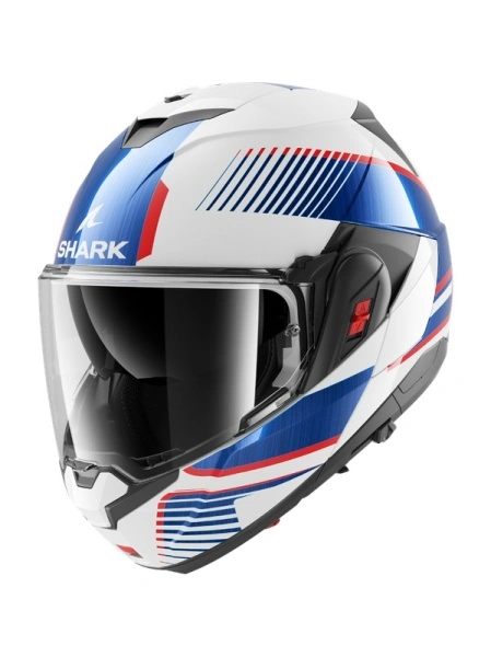 SHARK OXO CASCO MODULARE FLIP BACK SIKTER White Chrome Blue - Img 3