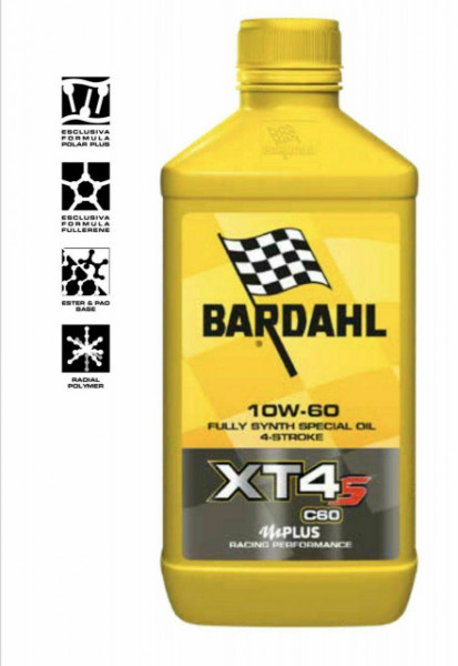 BARDAHL XT4-S C60 10W-60 OLIO MOTO SINTETICO RACING PERFORMANCE 1 LITRO