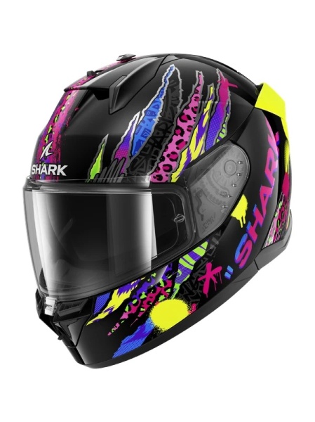 CASCO CASQUE HELMET SHARK HELMET D-SKWAL 3 FAWN Black Violet Yellow - Img 2