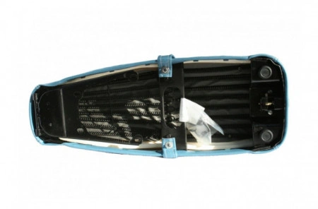 SELLA NERA CON TELAIO FERRO E MOLLE VESPA PX 125 150 200 PRIMA SERIE - Img 2
