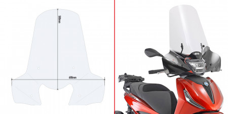 5616A + A5616A GIVI KIT PARABREZZA COMPLETO PIAGGIO BEVERLY HPE 300 400 - Img 2