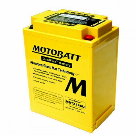 MOTOBATT BATTERIA MBTX14AU = YTX14-BS pronta all'uso 30 % di potenza in più