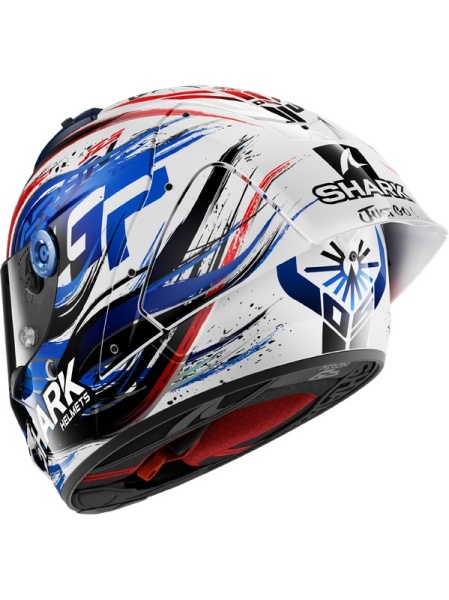 Casco Shark AERON-GP FIM RACING #1 REPLICA ZARCO SIGNATURE White Black Blue - Img 3