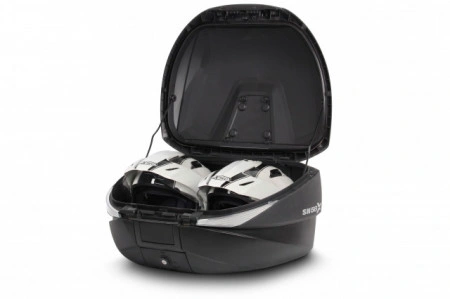 SHAD SH58X BAULETTO ESPANDIBILE 46>52>58 LT carbon + PIASTRA UNIVERSALE MOTO - Img 3