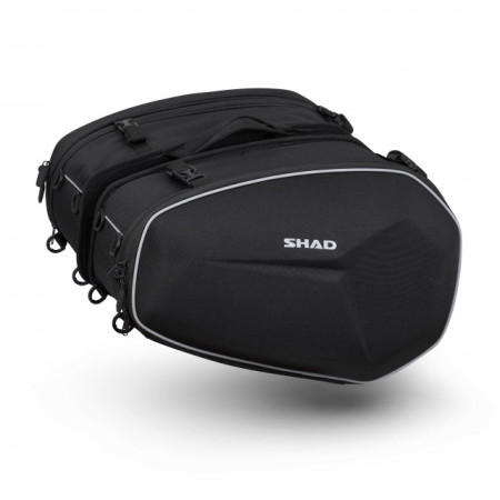 SHAD E48 COPPIA BORSE SEMIRIGIDE MOTO ESPANDIBILI DA 46 A 58 LITRI