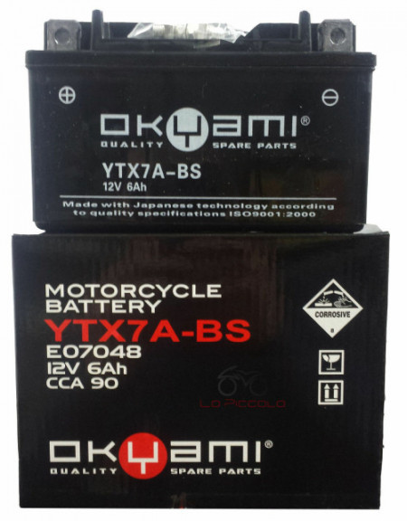 BATTERIA OKYAMI OTX7A-BS COMPATIBILE GS YUASA YTX7A-BS SYM SYMPHONY 50 125 150 200
