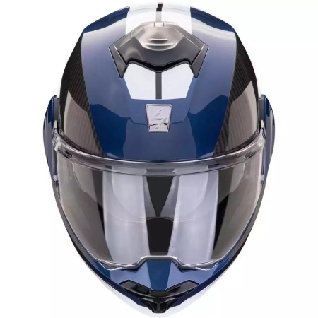 CASCO MODULARE MOTO SCORPION EXO TECH EVO TEAM BLU TOURING BACKFLIP 180°
