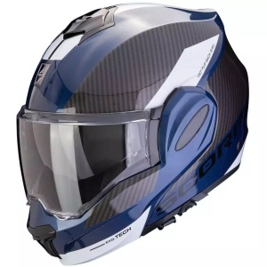 CASCO MODULARE MOTO SCORPION EXO TECH EVO TEAM BLU TOURING BACKFLIP 180° - Img 2
