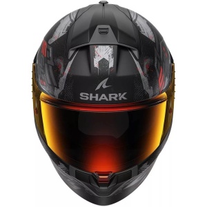 CASCO MOTO INTEGRALE SHARK RIDILL 2 MOLOKAI NERO ROSSO DOPPIA VISIERA