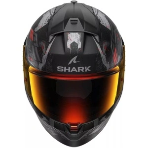 CASCO MOTO INTEGRALE SHARK RIDILL 2 MOLOKAI NERO ROSSO DOPPIA VISIERA