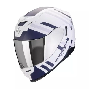 CASCO MOTO SCORPION EXO-520 EVO AIR BANSHEE Bianco opaco-Blu-Pur
