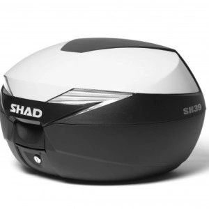 SHAD SH39 BAULETTO CON COVER BIANCO TOP CASE 40 LT CON PIASTRA UNIVERSALE