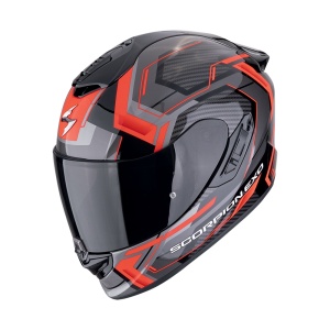Casco fibra Scorpion EXO-1400 Evo 2 II Air Linart Nero-Blu-Rosso