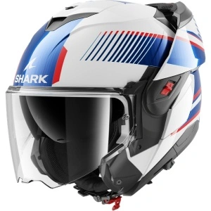 SHARK OXO CASCO MODULARE FLIP BACK SIKTER White Chrome Blue