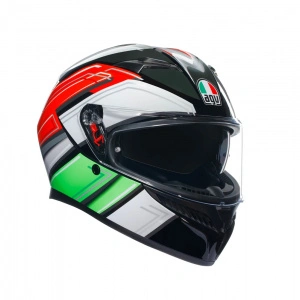 AGV K3 WING BLACK/ITALY - CASCO MOTO INTEGRALE E2206 CON VISIERINO PARASOLE INTERNO