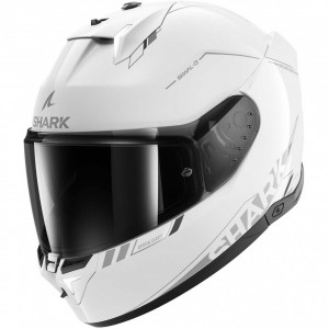 SHARK HELMET SKWAL i3 BLANK SP White Silver Anthracite CASCO CON LUCI A LED INTEGRATE