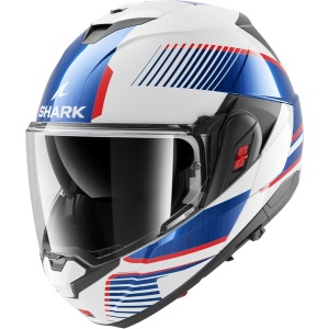 SHARK OXO CASCO MODULARE FLIP BACK SIKTER White Chrome Blue - Img 3