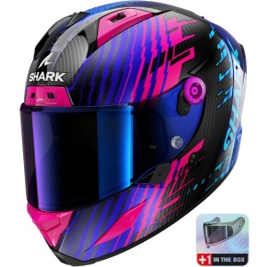 Casco Shark AERON EDGY Carbon Blue Chrom