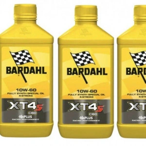 BARDAHL XT4-S C60 10W60 OLIO MOTO SINTETICO RACING CONFEZIONE KIT 3 LITRI