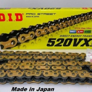 DID CATENA MOTO TRASMISSIONE 520 VX2 120 MAGLIE X-RING GOLD & BLACK