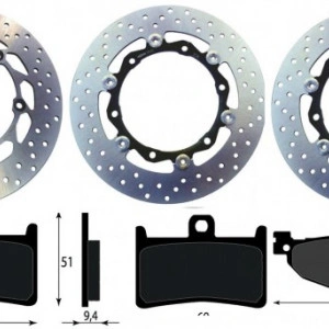 KIT DISCHI ANTERIORI E POSTERIORI + PASTIGLIE YAMAHA T-MAX 2008 2009 2010 2011