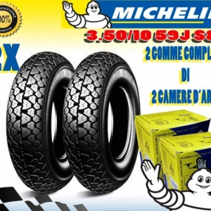 2 PNEUMATICI + 2 CAMERA D'ARIA Michelin S83 PER VESPA PX 125 150 200 3.50.10