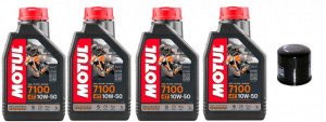 4 LITRI OLIO MOTO MOTUL 7100 10W-50 4T 10W50 100% Sintetico + FILTRO OLIO