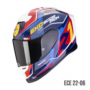 CASCO SCORPION EXO-R1 EVO AIR COUP Blu-Rosso-Giallo