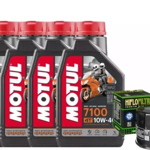 TAGLIANDO MOTUL 4 LITRI 7100 15W50 CON FILTRO HF303 HONDA KAWASAKI YAMAHA