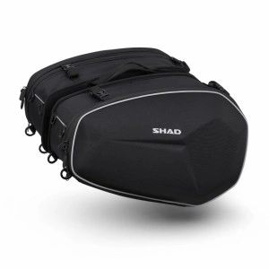 SHAD E48 COPPIA BORSE SEMIRIGIDE MOTO ESPANDIBILI DA 46 A 58 LITRI