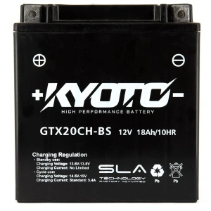 BATTERIA KYOTO PRECARICATA KYOTO GTX20CH -BS compatibile con YUASA YTX20CH-BS