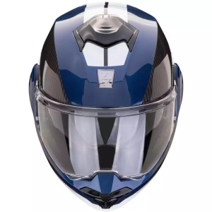 CASCO MODULARE MOTO SCORPION EXO TECH EVO TEAM BLU TOURING BACKFLIP 180°