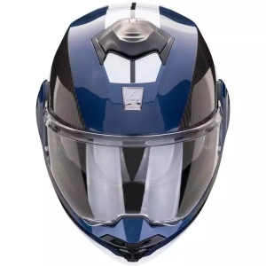 CASCO MODULARE MOTO SCORPION EXO TECH EVO TEAM BLU TOURING BACKFLIP 180°
