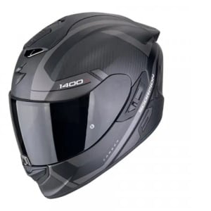 CASCO SCORPION EXO 1400 EVO 2 CARBON AIR ENKO NERO OPACO ARGENTO fibra carbonio