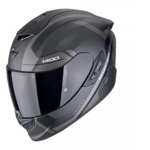 CASCO SCORPION EXO 1400 EVO 2 CARBON AIR ENKO NERO OPACO ARGENTO fibra carbonio