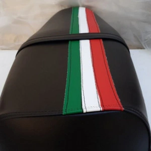 SELLA NERA CON TELAIO FERRO MOLLE VESPA PX 125 150 200 TRICOLORE ITALIA - Img 3