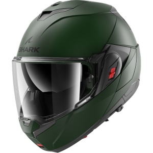 SHARK OXO CASCO MODULARE FLIP BACK BLANK Mat Dark Green Matt Verde - Img 3